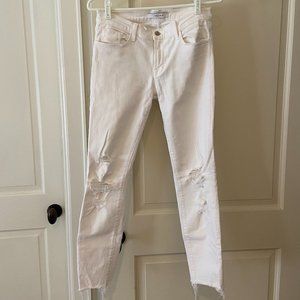 J Brand White Distressed Jeans
